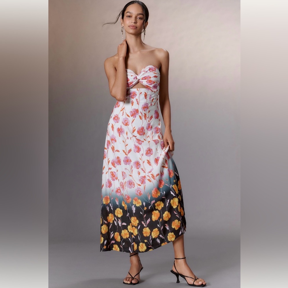 Anthropologie printed midi dress floral
